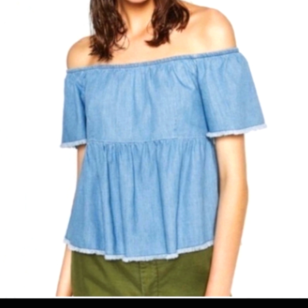 Zara Chambray Top